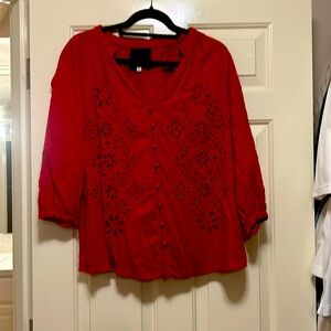 Johnny Was red size XS blouse- never worn